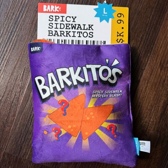Bark Box Spicy Sidewalk Barkitos L Plush Dog Toy Set Crinkle Squeaker Doritos - Picture 5 of 5